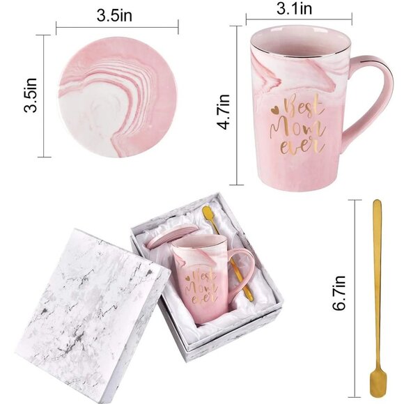 Pink 'Best Mom Ever' Mug - 12oz for Mom on Christmas, Mother's Day, Birthday - Picture 5 of 12